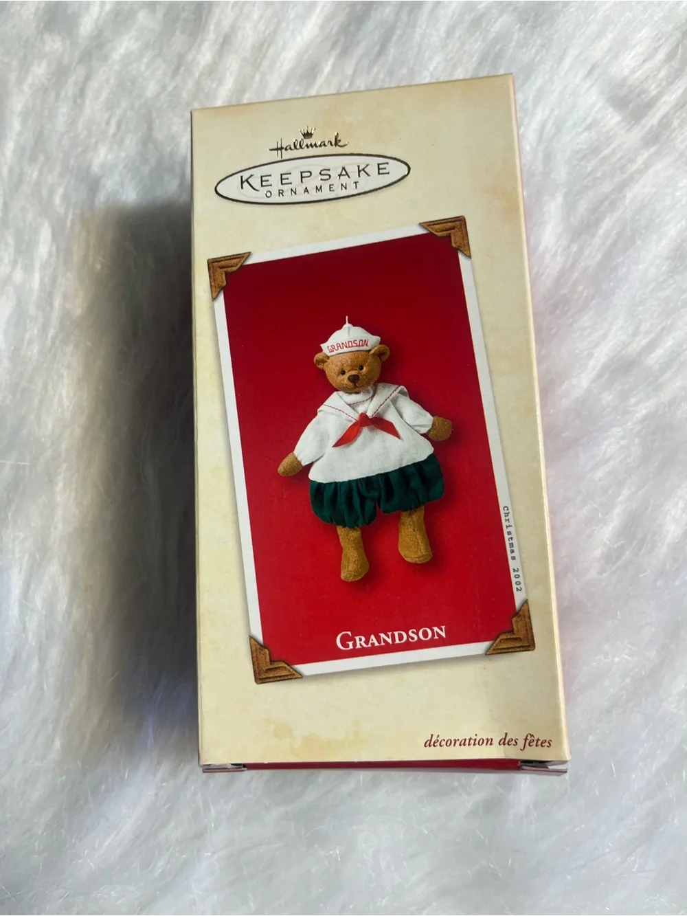 Hallmark Grandson Ornament - Red, White, Green, Brown